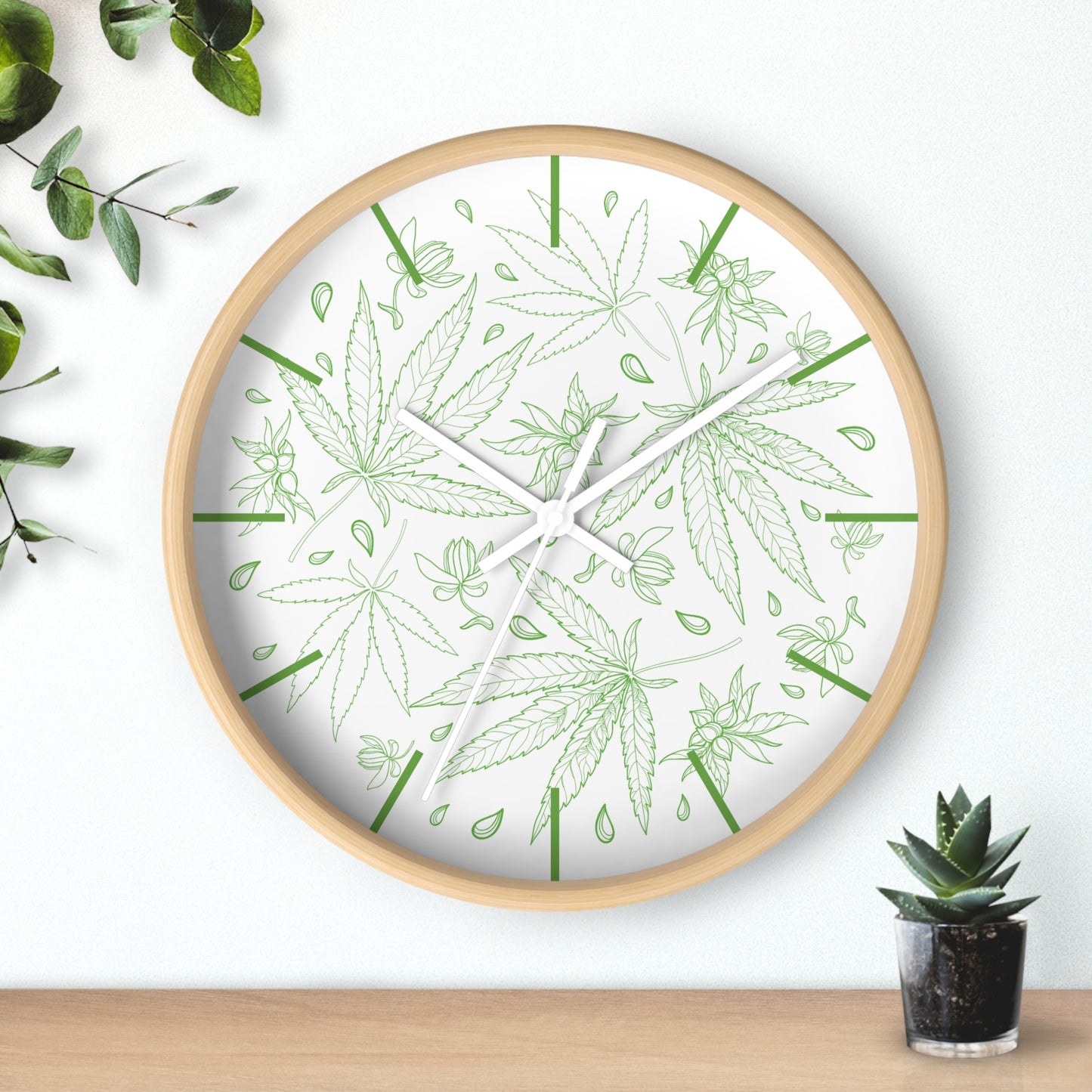 Floral Weed Wall Clock