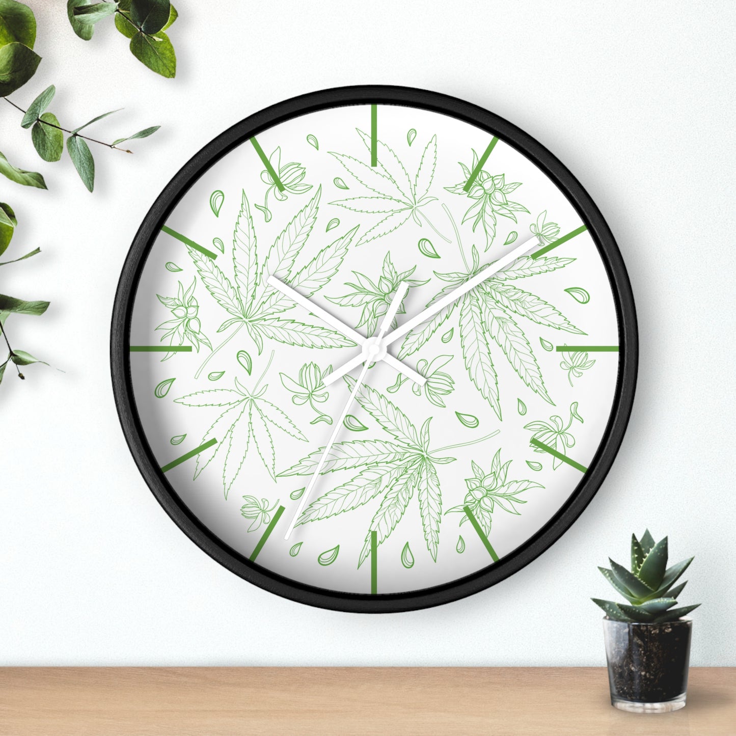 Floral Weed Wall Clock