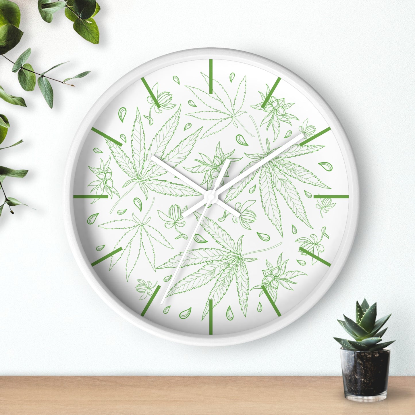 Floral Weed Wall Clock