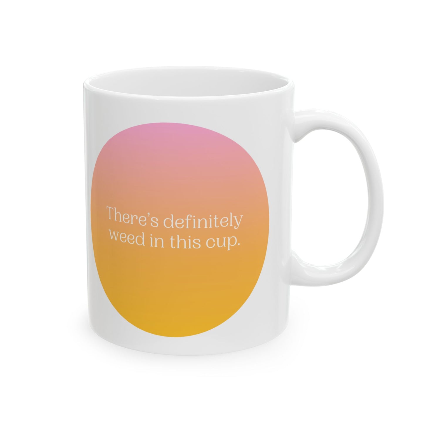 "There's Definitely Weed in This Cup" Ceramic Mug (11oz, 15oz)