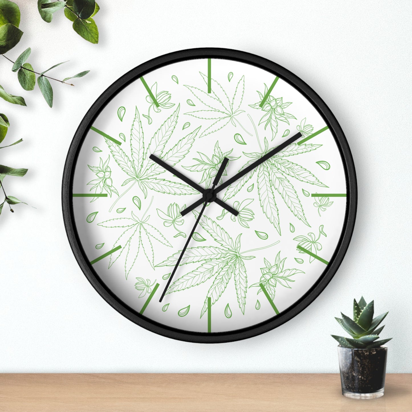 Floral Weed Wall Clock