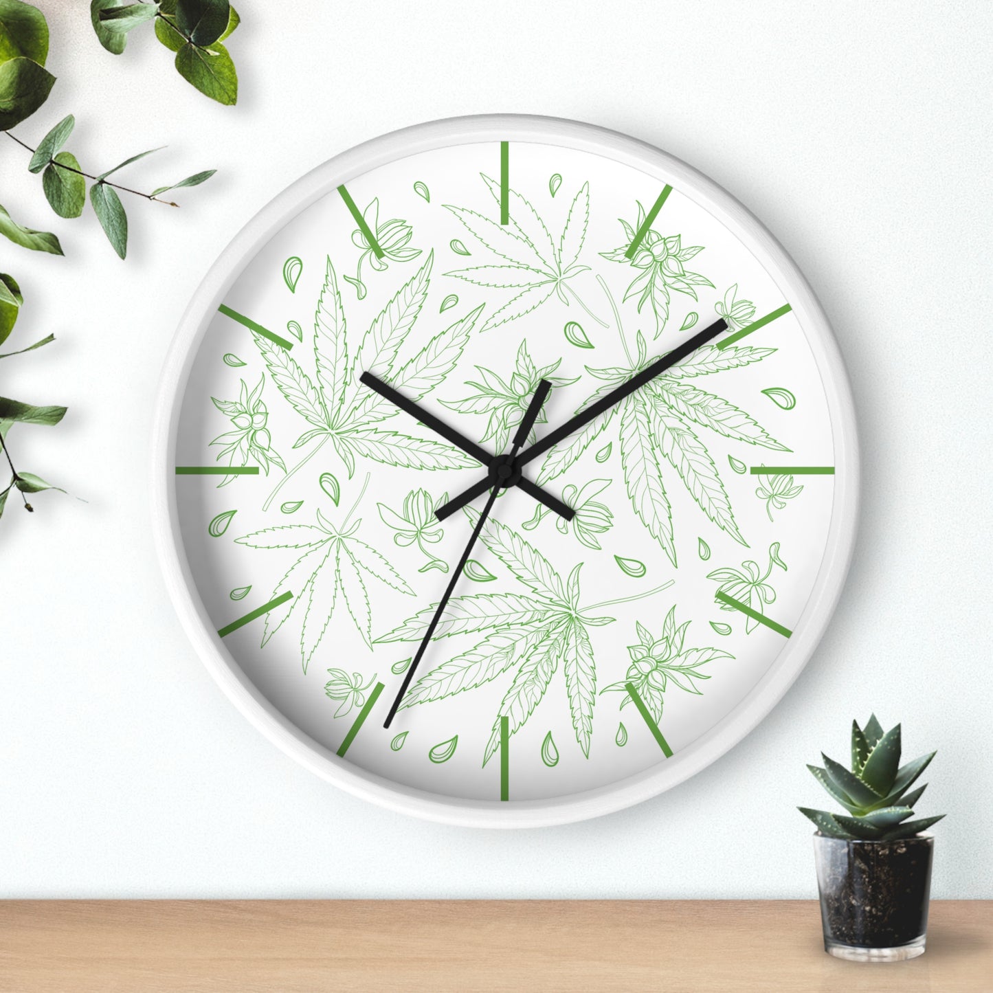 Floral Weed Wall Clock