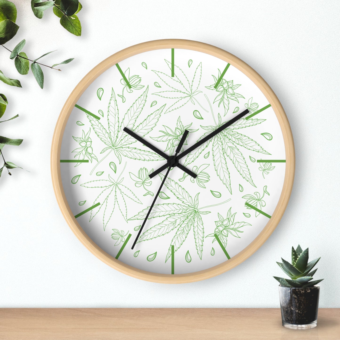 Floral Weed Wall Clock
